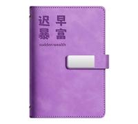 Planificateur budgétaire en cuir avec 90 pages et 6 anneaux en cuir pour homme et femme, carnet de gestion de l'argent multifonction