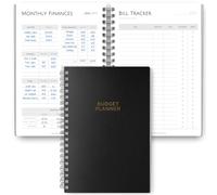 Planificateur budgétaire et organisateur de factures mensuelles | Planificateur budgétaire financier, économies financières, dettes, revenus, dépenses, suivi des factures - A5 Mono