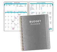 Planificateur budgétaire et organiseur de factures mensuelles avec poches. Carnet de suivi des dépenses, journal de budget et planificateur financier pour contrôler votre argent, couverture en cuir