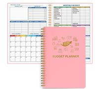 Planificateur budgétaire mensuel avec carnet de notes pour gérer efficacement votre argent, planificateur financier / carnet de comptabilité non daté, Start Anytime, A5 (21,8 x 15 cm)