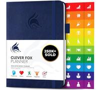 Planificateur Clever Fox - Agenda Personnel pour Booster Productivité, Motivation, Attention, Bonheur de Vie, Succès et Atteindre vos Objectifs - Journal du Quotidien et Hebdomadaire - Bleu Foncé