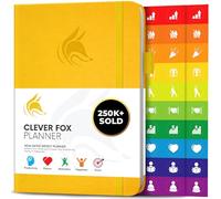 Planificateur Clever Fox - Agenda Personnel pour Booster Productivité, Motivation, Attention, Bonheur de Vie, Succès et Atteindre vos Objectifs - Journal du Quotidien et Hebdomadaire - Jaune Ambré