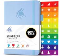 Planificateur Clever Fox - Agenda Personnel pour Booster Productivité, Motivation, Attention, Bonheur de Vie, Succès et Atteindre vos Objectifs - Journal du Quotidien et Hebdomadaire - Pervenche