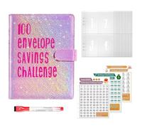Planificateur de budget avec enveloppes pour espèces, classeur de défis de 100 enveloppes - Classeur et livre | Enveloppes pour espèces et dépenses Planificateur de budget portable pour anniversaire