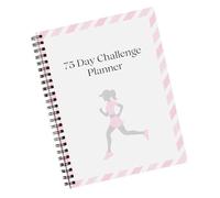 Planificateur de défi de 75 jours - Journal de suivi du régime - Carnet de notes à double spirale - 21 x 14 cm - Mesure quotidienne des progrès