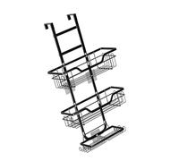 Planificateur de douche à repasser sur porte avec ventouses d'absorption sous vide et fixations pour installation d'outils de déni d'espace, plan d'économie d'espace, chariot de porte crème bronzante