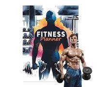 Planificateur de fitness pour homme | Carnet d'entraînement | Cahier d'exercices quotidiens, calendrier de plan de bien-être, carnet d'entraînement, accessoires d'enregistrement pour le suivi des