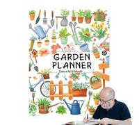 Planificateur de jardin | Livre de planification de jardin de 12 mois - Carnet de planification de jardinage - Suivi de l'entretien des pour parterre surélevé, jardin, balcon, paysage, cuisine