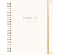 Planificateur de mariage - Planificateur de mariage et organisateur pour la mariée avec 5 sections à onglets 22,9 x 30,2 cm, couverture rigide avec coins en métal + 5 poches intérieures + autocollant