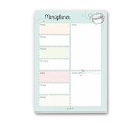 Planificateur de menu en DIN A4 I 50 feuilles I Planificateur de repas en bloc pour toute la semaine I fait de papier détachable I dv_225