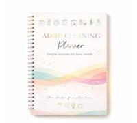 Planificateur de nettoyage pour TDAH - Couverture laminée durable - Organiseur de nettoyage pour tâches à domicile, organisateur de tâches quotidiennes et liste de tâches hebdomadaires pour adultes