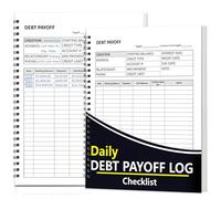 Planificateur de paiement de dettes à spirale format lettre 21,6 x 27,9 cm, traceur de paiement de factures, carnet de notes à double imprimé, suivi des dépenses mensuelles pour cartes de crédit, 110