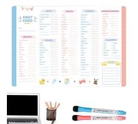 Planificateur de régime - Suivi des aliments pour bébé - Magnétique - Réutilisable - Pour les premiers aliments - Tableau du réfrigérateur - Planificateur de repas réutilisable en PET effaçable