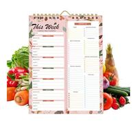 Planificateur de repas, 52 feuilles, planificateur de programme - Carnet organisateur pour repas, pour perte de poids, cuisine, maison, mur, réfrigérateur, famille, femmes, hommes, courses, dîner, 20
