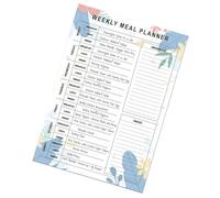Planificateur de repas - 60 draps Planificateur de repas hebdomadaire, pavé de planification des repas | Journal A5 Tearable Food Tracker avec comptoir calorique, petit-déjeuner, déjeuner, sections de