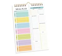 Planificateur de repas hebdomadaire - 21 x 15 x 1,5 cm, 220 g, bloc-notes mural pour liste de courses | Gestion moderne de la cuisine, tableau des menus pour réfrigérateur, organisation de