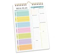 Planificateur de repas hebdomadaire - 52 feuilles - Carnet de liste d'épicerie avec liste de courses, journal alimentaire à suspendre pour planification quotidienne/hebdomadaire, reliure à spirales