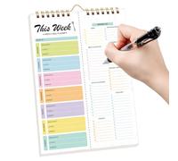 Planificateur de Repas Hebdomadaire | 52 Feuilles Planificateur D'Emploi Du Temps,Bloc-notes Organisateur d'Aliments - Alimentation Saine Perte De Poids Famille Cuisine Réfrigérateur Mur Dimensions 20
