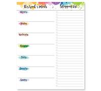 Planificateur de repas hebdomadaire - Blocs-notes magnétiques non datés avec liste de courses, 17,8 x 22,9 cm, 52 semaines, bloc-notes pour porte de réfrigérateur avec liste de courses détachable,