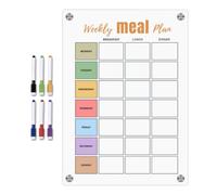 Planificateur de repas hebdomadaire magnétique effaçable pour réfrigérateur