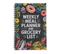 Planificateur de repas hebdomadaire pour une alimentation saine, papier collé 0,8 lb | Carnet de mise en page à code couleur organisé, ce journal alimentaire pour adultes suit les recettes
