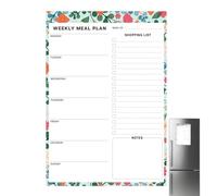 Planificateur de repas magnétique, aimant de liste de courses pour réfrigérateur - Tableau mémo Planning Repas Bloc-notes avec aimants puissants, 60 feuilles de détachement, très