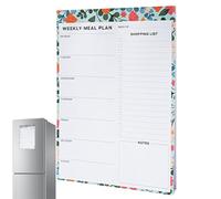 Planificateur de repas magnétique, aimant pour liste de courses de réfrigérateur | Tableau mémo Planning Repas Bloc-notes avec aimants puissants, aimant pour réfrigérateur, 60 feuilles