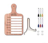 Planificateur de repas magnétique en bois pour planification des menus hebdomadaires sur réfrigérateur avec effaçable à sec pour planifier et organiser facilement les repas