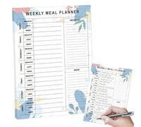 Planificateur de repas pratique | Planificateur de repas 60 feuilles avec liste de courses détaillée | Planificateur de repas quotidien, suivi de régime alimentaire sain, carnet de planification des