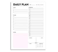 Planificateur de repas quotidien avec 60 feuilles de suivi des repas de remise en forme, carnet de suivi d'entraînement, carnet d'étude, bloc-notes pour femme