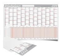 Planificateur de vacances 2026 pour employés - B1 (98 x 64 cm) - Calendrier de vacances pour 26 employés - Calendrier mural 2026 avec jours fériés et vacances scolaires - Planning annuel clair pour