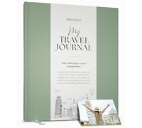 Planificateur de voyage et journal de vacances pour 16 voyages - Album d'aventure, liste de seaux et journal de voyage pour femmes, hommes et couples - Cadeau pour les voyageurs | Vert sauge