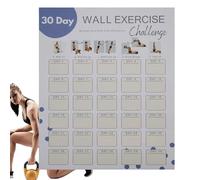 Planificateur D'entraînement De 30 Jours - Feuille De Fitness Murale, Affiche D'Exercices Vides | Tableau Organisateur À Réglage Des Objectifs Rapides, Feuille De Pia
