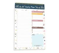 Planificateur d'horaire quotidien | Bloc-notes de planification quotidienne détachable - 14 x 21 cm - Bloc-notes esthétique pour organiser facilement vos tâches de travail et vos rendez-vous