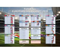 Planificateur du Championnat d'Europe de football 2020 Europe en 91,5x61 Maxi Poster avec tour de play-off