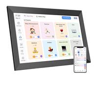 Planificateur Électronique avec Wi-Fi, Calendrier Numérique 15,6", Écran Tactile Ips Hd, Mémoire Interne 32GB, Lecture Diaporamas, pour Maman & Cadeau de Fête Familial(Black)
