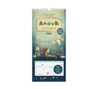 Planificateur familial Anouk 2026 : calendrier mural avec douze pages mensuelles avec 5 colonnes à spirales, comprend une feuille d'autocollants de 250 autocollants.