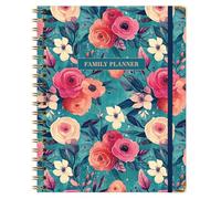 Planificateur familial non daté - 21,6 x 27,9 cm - Calendrier hebdomadaire et mensuel pour plus de 5 personnes, planification des repas, budgétisation, suivi des habitudes - Couverture rigide