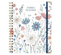 Planificateur familial non daté - 21,6 x 27,9 cm - Calendrier hebdomadaire et mensuel pour plus de 5 personnes, planification des repas, budgétisation, suivi des habitudes - Couverture rigide
