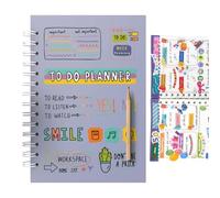 Planificateur hebdomadaire 2025, planificateur de calendrier 2025 | Carnet de liste de tâches,Planificateur de calendrier mensuel Flexible en papier épais de 6x8 pouces, reliure à double fil, planific