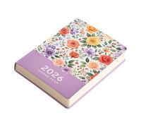 Planificateur hebdomadaire 2026 de janvier à décembre avec couverture rigide en cuir fleuri avec 256 pages ruban daté marque-pages et carnet en anglais