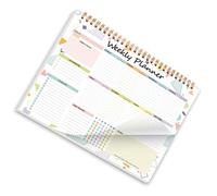 Planificateur Hebdomadaire À Double Bobine 9.76x7.28 Pouces Pour Notes De Plan Hebdomadaire Calendrier Académique Journal De 52 Semaines Carnet D'école