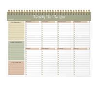 Planificateur Hebdomadaire A4 sans Date avec Suivi d'Habitudes | Bloc de Tâches avec Liste de Choses à Faire pour Bureau et Études - 52 Feuilles Papier 100g
