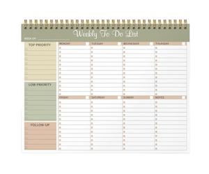 Planificateur Hebdomadaire A4 sans Date avec Suivi d'Habitudes | Bloc de Tâches avec Liste de Choses à Faire pour Bureau et Études - 52 Feuilles Papier 100g