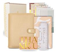 Planificateur hebdomadaire A6 - Organiseur non daté rechargeable en cuir synthétique pour femme avec disposition hebdomadaire lignée, classeur à 6 anneaux, autocollants, séparateurs et boîte cadeau