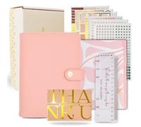 Planificateur hebdomadaire A6 - Organiseur non daté rechargeable en cuir synthétique pour femme avec disposition hebdomadaire lignée, classeur à 6 anneaux, autocollants, séparateurs et boîte cadeau