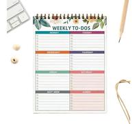 Planificateur hebdomadaire Bloc-notes - Bloc-notes non daté | Planificateur de bureau hebdomadaire, pour cuisine, salon, école, bureau, université, bibliothèque maison
