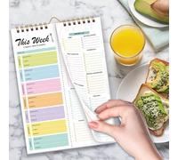 Planificateur hebdomadaire de repas et liste de courses | Planificateur hebdomadaire de 52 feuilles - Bloc-notes organiseur de nourriture - Pour dîner alimentation saine, perte de poids 20 x 15 cm