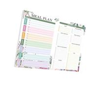 Planificateur hebdomadaire de repas pour réfrigérateur, carnet de notes pour planification quotidienne, suivi du régime, 52 feuilles lignées liste d'épicerie et planificateur de repas