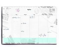 Planificateur Hebdomadaire De Table - Calendrier Perpetuel A4 Détachable - Planning Semaine Papier/Week Planner/Agenda 2024 2025 / Planner 2024 Semainier/Tableau Planning Mensuel/Daily Planner